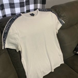 Armani Exchange White T Shirt Shoulder Monogram